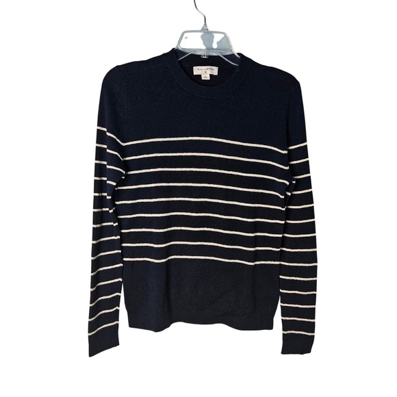 Nili Lotan Sweaters - Nili Lotan x Target Navy Blue Stripe Sweater Cotton Wool Cashmere‎ Womens Medium